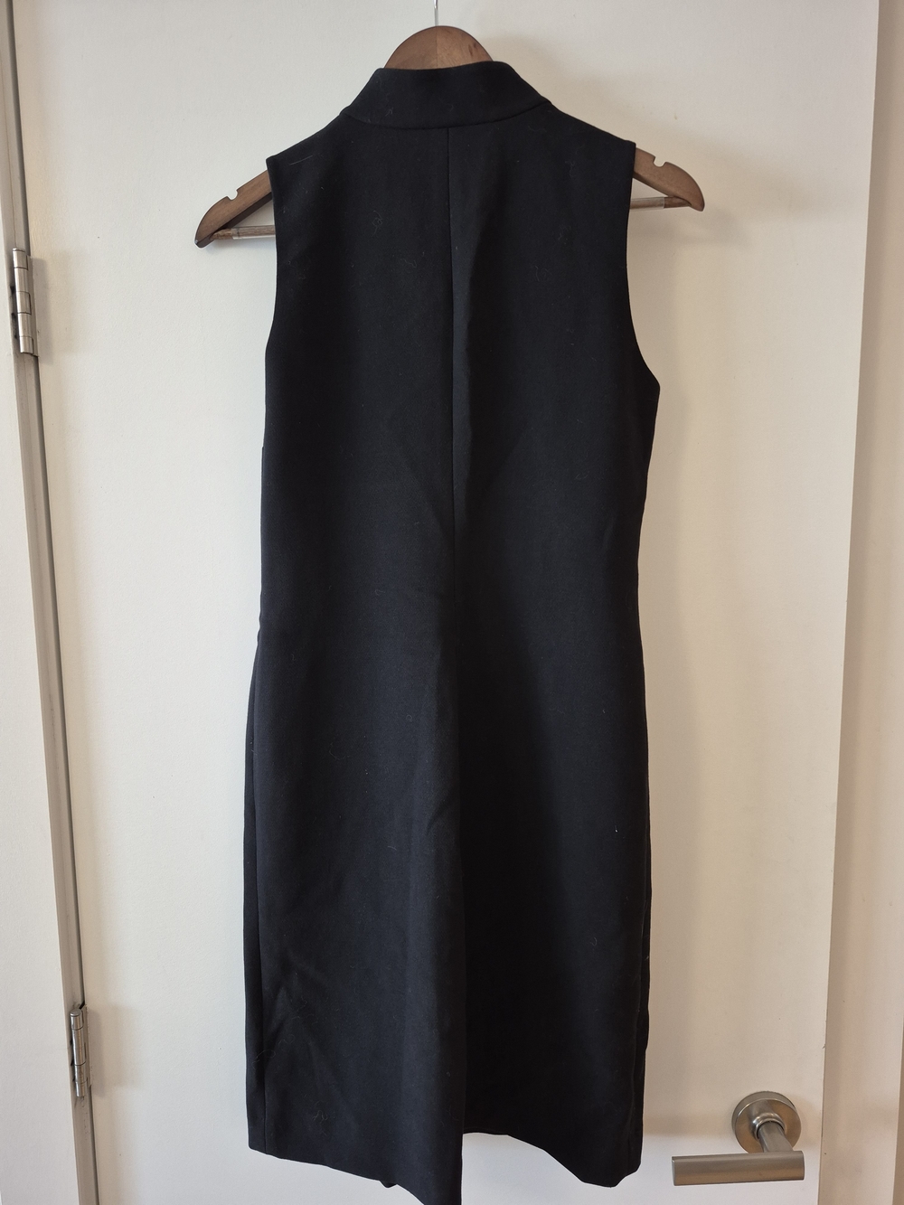 Michael Kors Black Sleeveless Zip-Front Midi Dress with Stand Collar - Picture 5 of 6